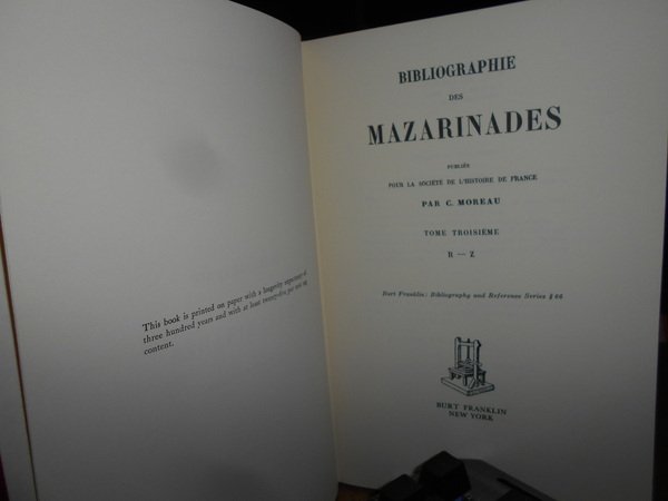 Bibliographie des MAZARINADES