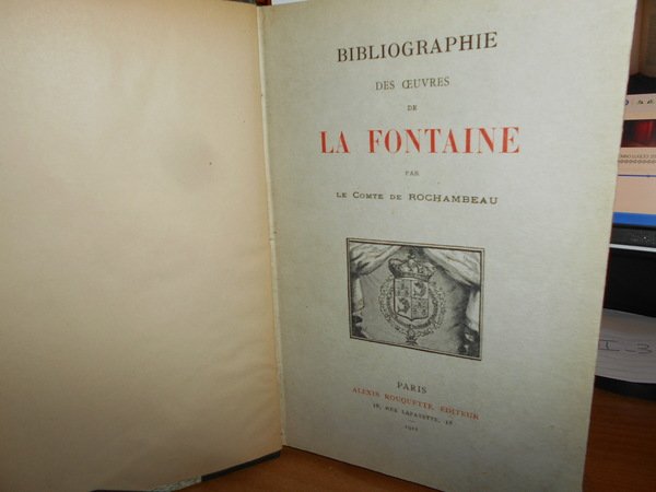BIBLIOGRAPHIE DES OEUVRES DE LA FONTAINE