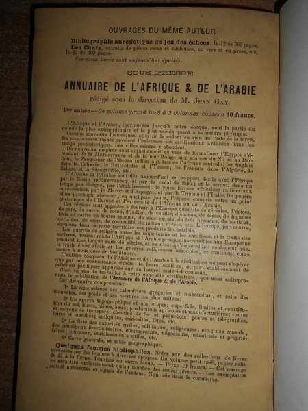 BIBLIOGRAPHIE des Ouvrages relatifs A L' AFRIQUE et a L' …