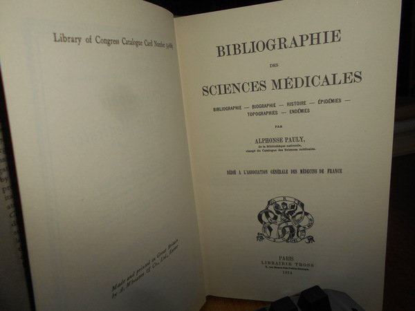 Bibliographie des Sciences Médicales