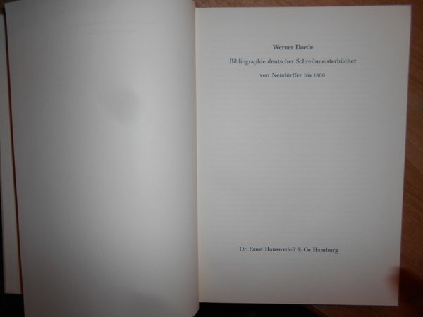 Bibliographie deutscher Schreibmeisterbücher von Neudörffer bis 1800