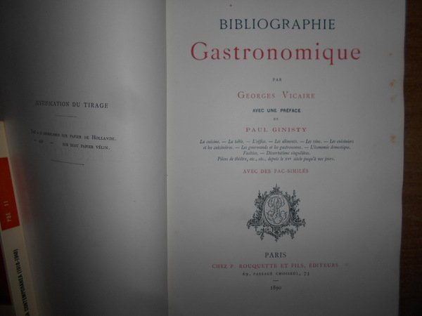 BIBLIOGRAPHIE Gastronomique