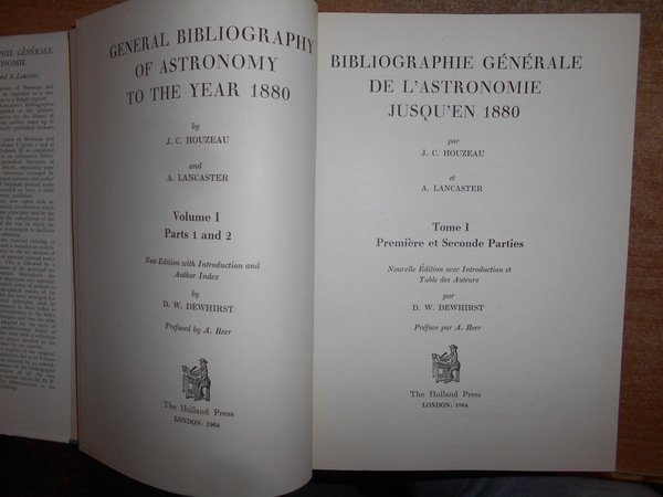 BIBLIOGRAPHIE Générale de l' Astronomie Jusqu'en 1880