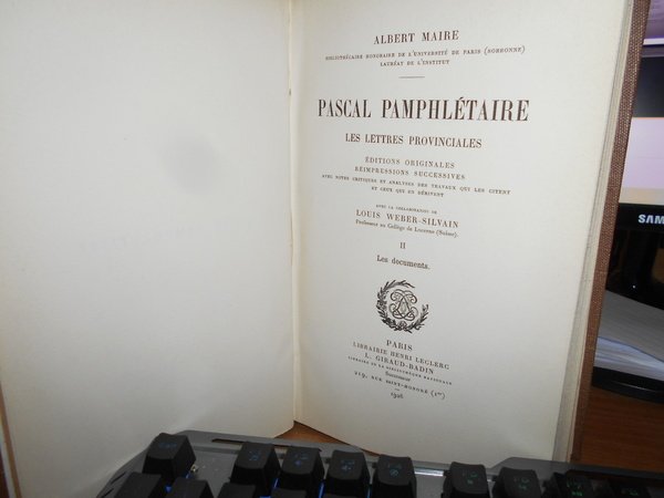 BIBLIOGRAPHIE GÉNÉRALE DES OEUVRES DE BLAISE PASCAL (5 TOMES - …