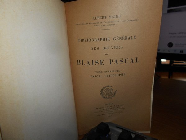 BIBLIOGRAPHIE GÉNÉRALE DES OEUVRES DE BLAISE PASCAL (5 TOMES - …