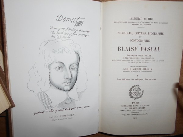 BIBLIOGRAPHIE GÉNÉRALE DES OEUVRES DE BLAISE PASCAL (5 TOMES - …