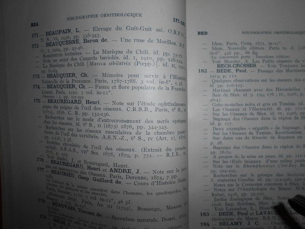 BIBLIOGRAPHIE ORNITHOLOGIQUE Française. Travaux publiès en langue française et en …