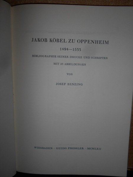 Bibliographie seiner Drucke und Schriften