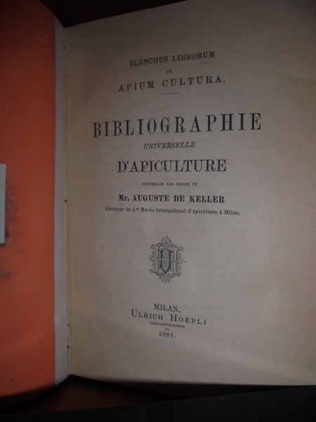 BIBLIOGRAPHIE Universelle D' APICULTURE