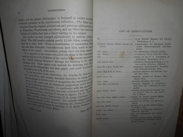 BIBLIOGRAPHY of AERONAUTICS