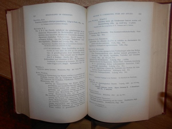 BIBLIOGRAPHY OF CHEMISTRY + supplement. (Opera completa)