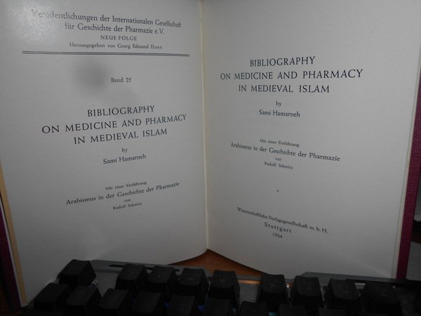 Bibliography on Medicine and Pharmacy in Medieval Islam
