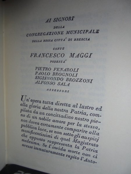 BIBLIOTECA Bresciana opera postuma di Vincenzo Peroni