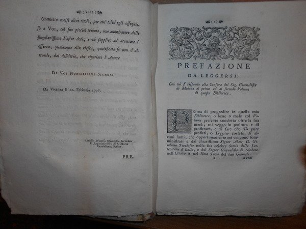 Biblioteca, e STORIA di quegli Scrittori così della Città come …