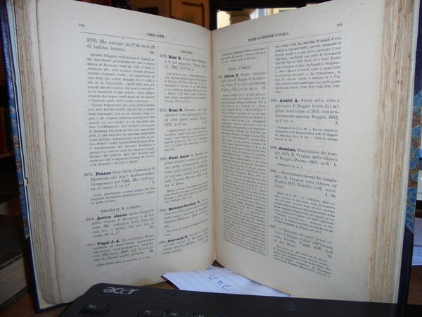 BIBLIOTECA ISTORICA DELLA ANTICA E NUOVA ITALIA. Saggio di Bibliografia …