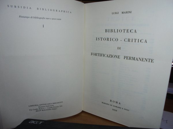 BIBLIOTECA ISTORICO-CRITICA DI FORTIFICAZIONE PERMANENTE.