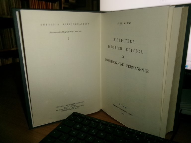 BIBLIOTECA ISTORICO-CRITICA DI FORTIFICAZIONE PERMANENTE. Libreria BRIGHENTI 1971