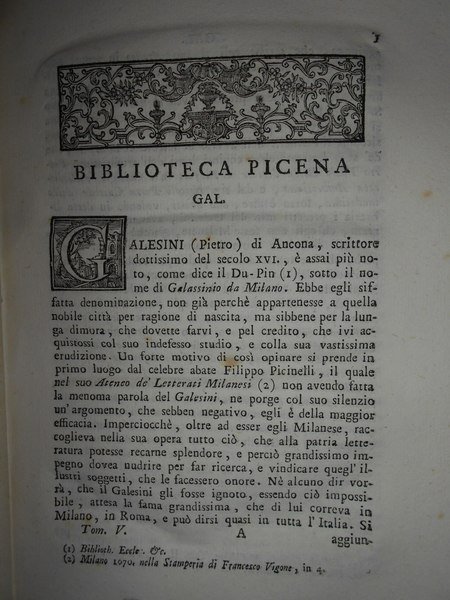 BIBLIOTECA PICENA O SIA NOTIZIE ISTORICHE DELLE OPERE E DEGLI …