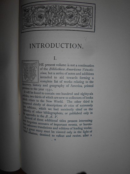 BIBLIOTHECA AMERICANA VETUSTISSIMA + Additions
