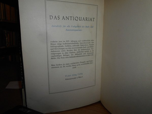 BIBLIOTHECA BIBLIOGRAPHICA. MEHR NICHT ERSCHIENEN. EIN VERZEICHNIS UNVOLLENDET GEBLIEBENER DRUCKWERKE. …