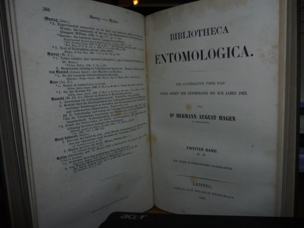 BIBLIOTHECA ENTOMOLOGICA. Die Litteratur uber das ganze gebiet der entomologie …