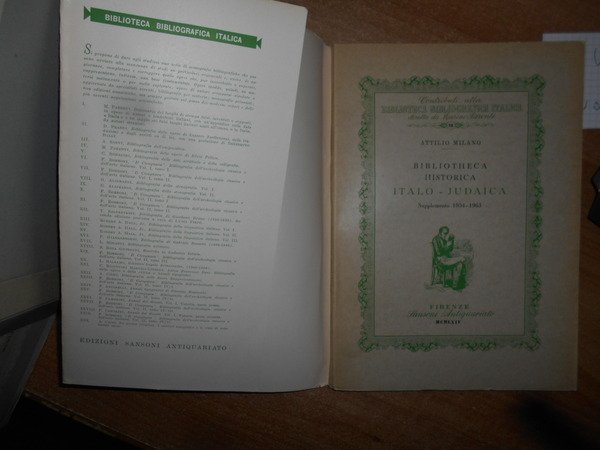 BIBLIOTHECA HISTORICA ITALO-JUDAICA + supplemento 1954-1963.