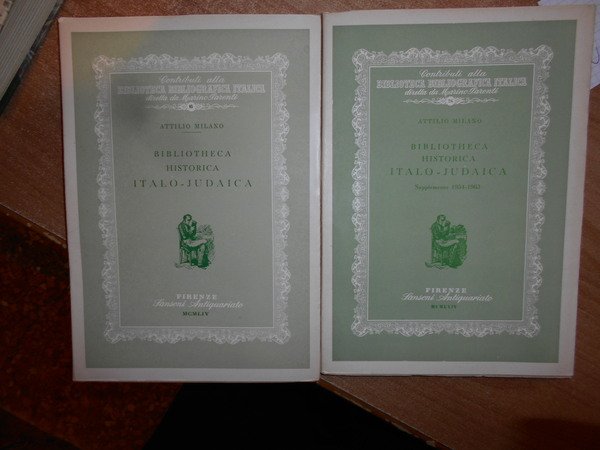 BIBLIOTHECA HISTORICA ITALO-JUDAICA + supplemento 1954-1963.