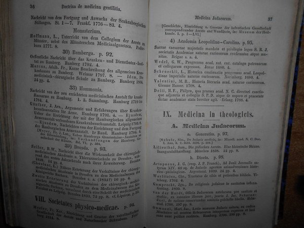 BIBLIOTHECA Medico-Historica sive catalogus Librorum Historicorum De Re Medica et …