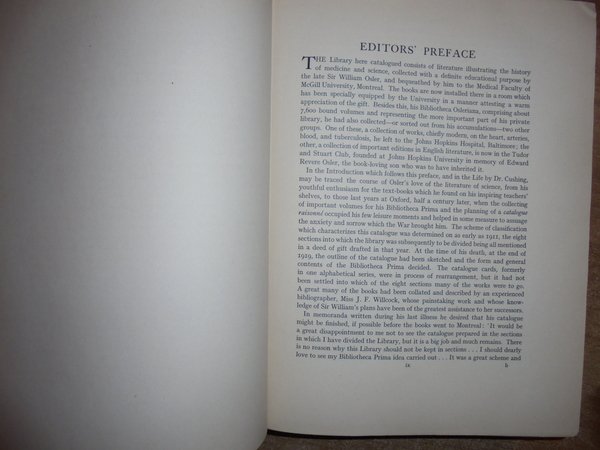 BIBLIOTHECA OSLERIANA. A CATALOGUE OF BOOKS ILLUSTRATING the History of …