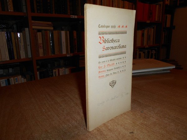 BIBLIOTHECA SAVONAROLIANA