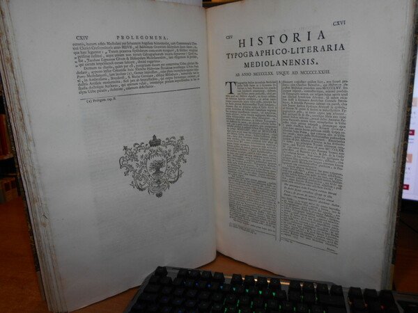 BIBLIOTHECA SCRIPTORUM MEDIOLANENSIUM. Seu Acta, et Elogia Virorum Omnigena Eruditione …