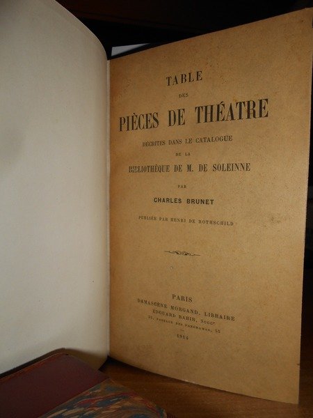 Bibliothèque DRAMATIQUE de Monsieur De SOLEINNE
