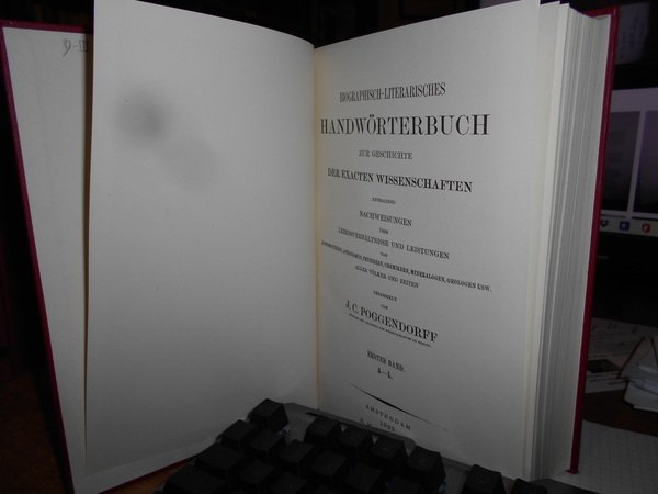 Biographisch-literarisches Handwörterbuch zur Geschichte der exacten Wissenschaften