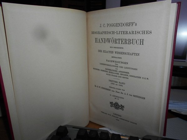 Biographisch-literarisches Handwörterbuch zur Geschichte der exacten Wissenschaften