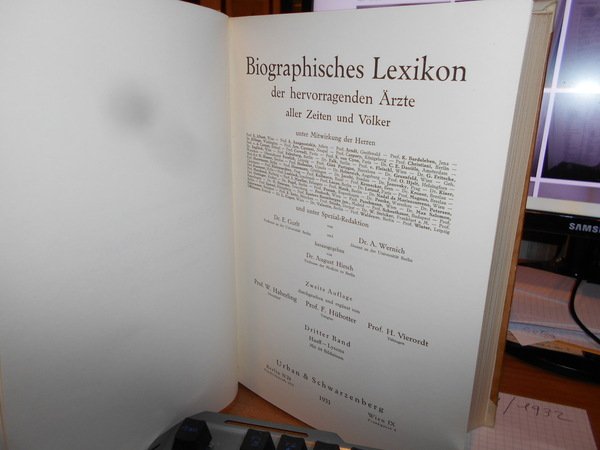 Biographisches Lexikon der hervorragenden Ärzte aller Zeiten und Völker