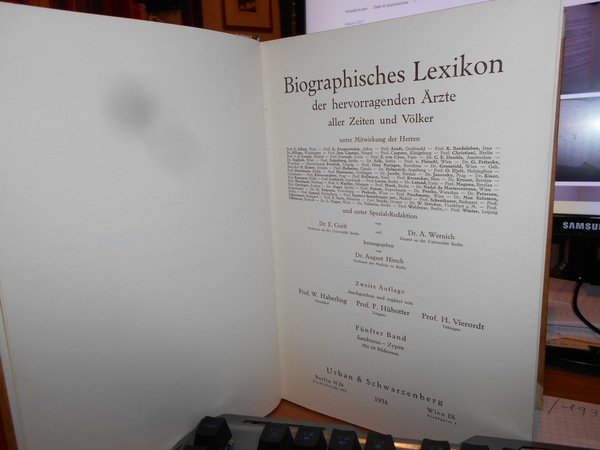 Biographisches Lexikon der hervorragenden Ärzte aller Zeiten und Völker