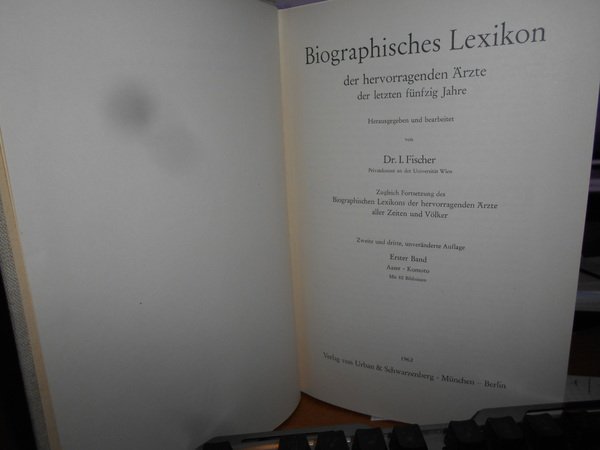 Biographisches Lexikon der hervorragenden Ärzte aller Zeiten und Völker