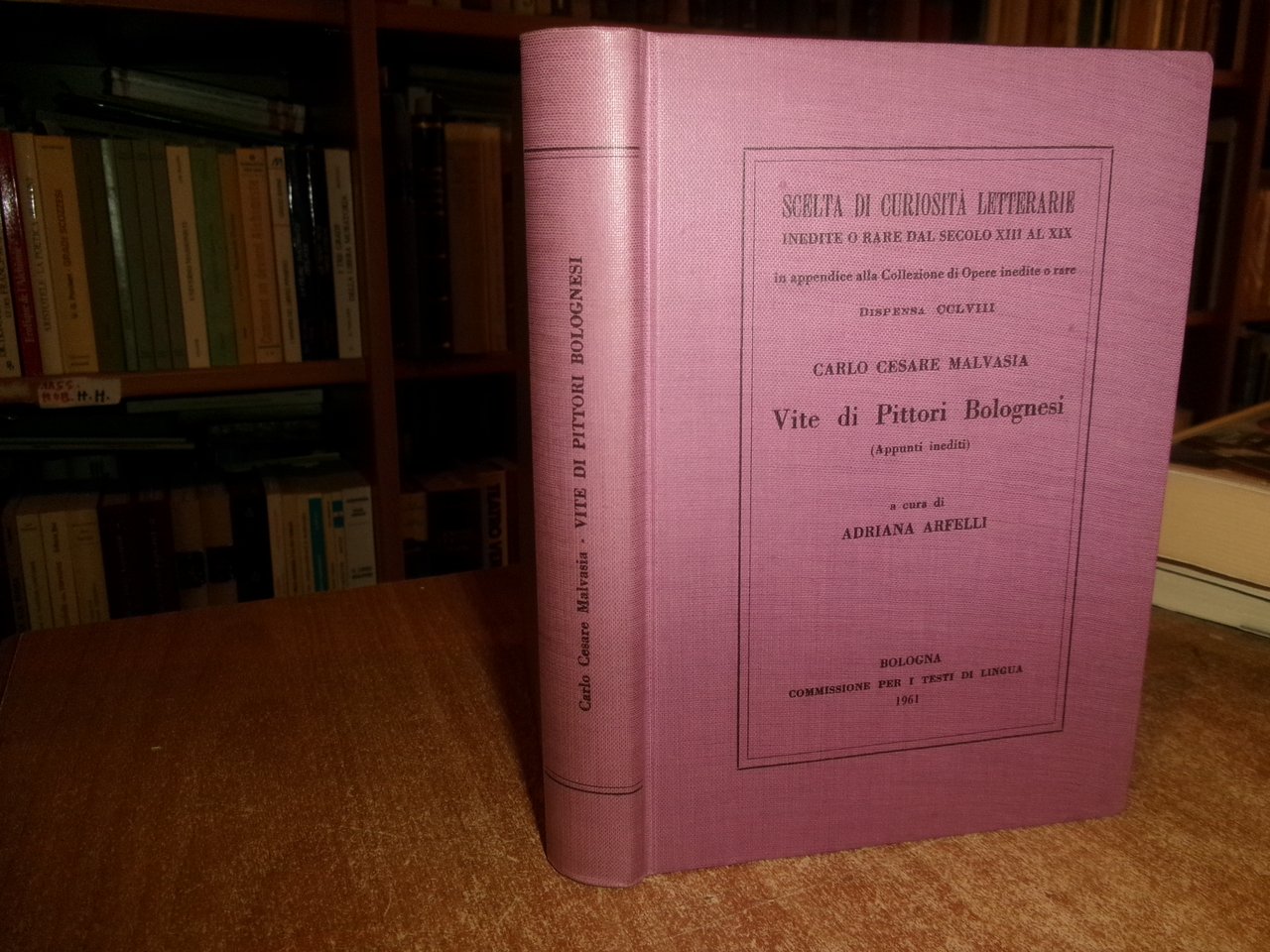 (Bologna) CARLO CESARE MALVASIA. Vite di Pittori Bolognesi (appunti inediti) …
