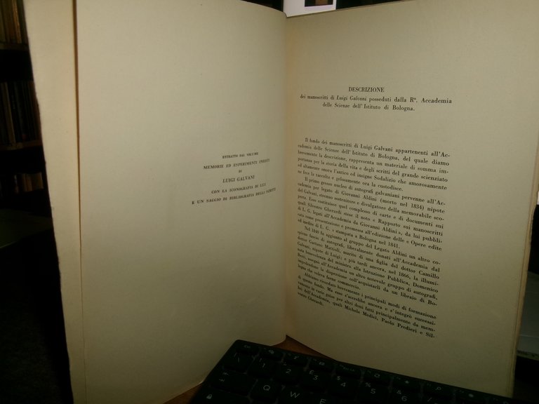 (BOLOGNA) Descrizione dei manoscritti Galvaniani dell' Accademia delle Scienze... | Immagine Gallery 4