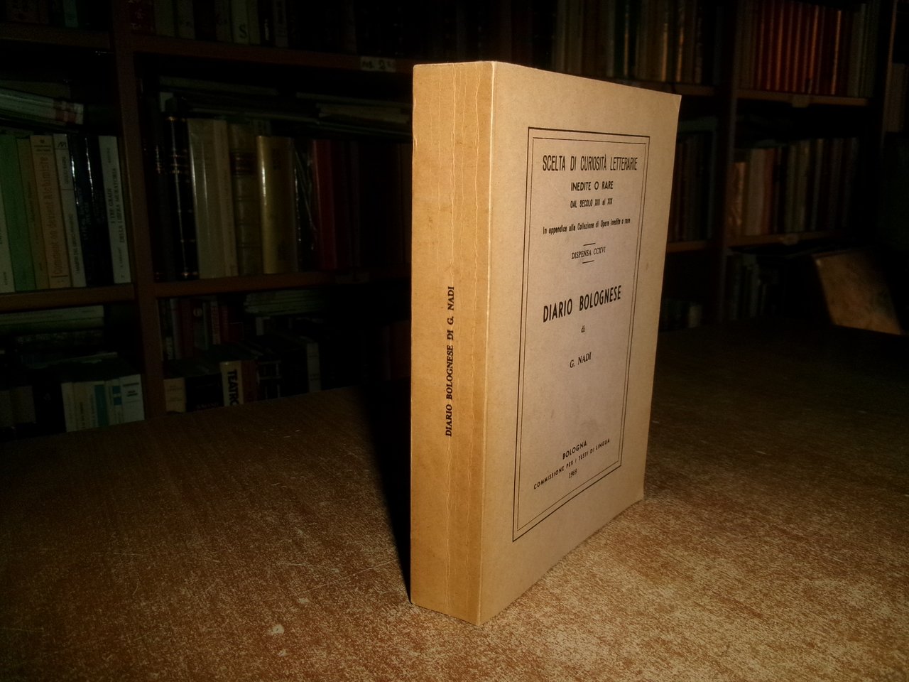 (Bologna) Diario Bolognese di Gaspare Nadi a cura di C.Ricci …