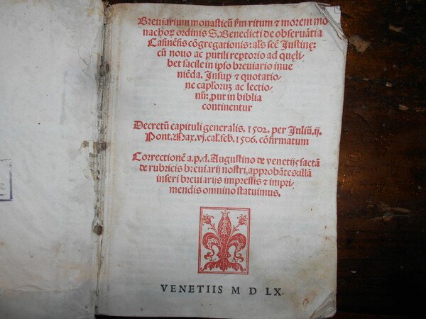 BREVIARIUM O.S.B.MONASTICUM RITUM ET MOREM MONACHORUM ORDINIS S. BENEDICTI DE …