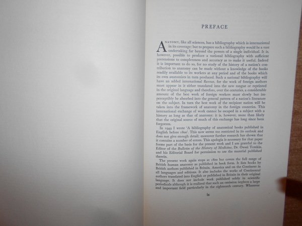 BRITISH ANATOMY 1525 - 1800 a Bibliography
