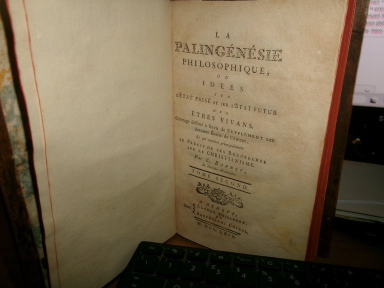 C. BONNET. LA PALINGÉNÉSIE PHILOSOPHIQUE, OU IDÉES SUR L'ÉTAT DES …