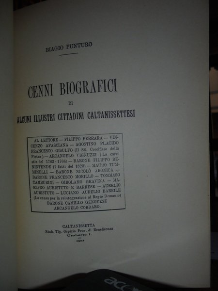 (Caltanissetta) Cenni biografici di alcuni cittadini caltanissettesi