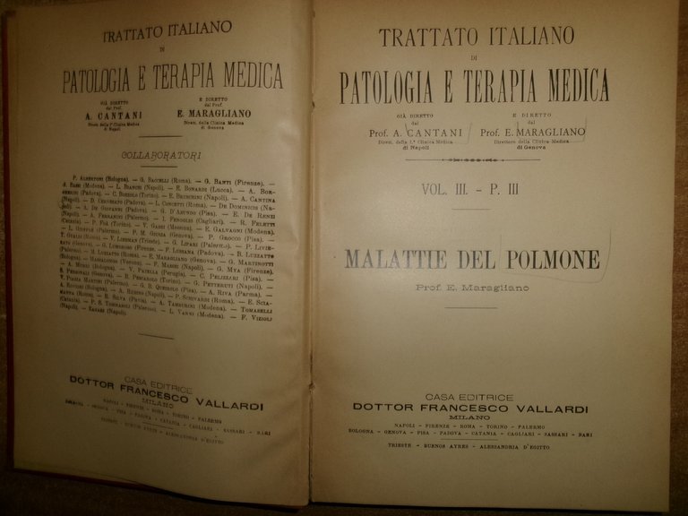 CANTANI-MARAGLIANO.TRATTATO ITALIANO DI PATOLOGIA E TERAPIA MEDICA-VOL. III P. III