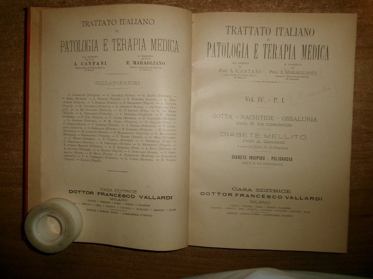 CANTANI-MARAGLIANO.TRATTATO ITALIANO DI PATOLOGIA E TERAPIA MEDICA-VOL.IV - P. I