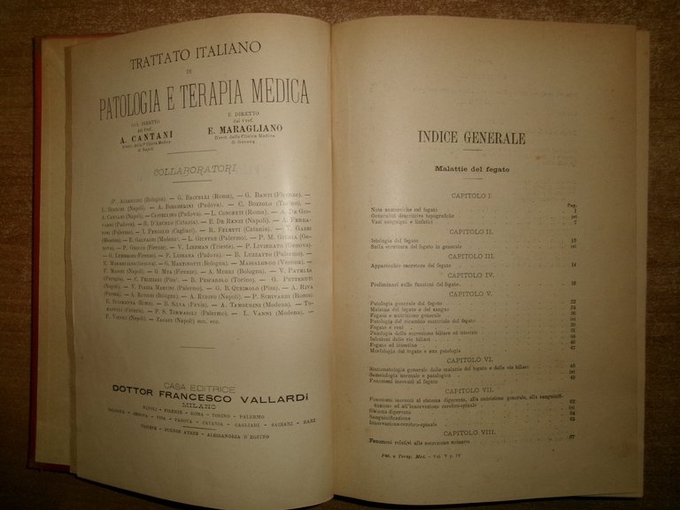 CANTANI-MARAGLIANO.TRATTATO ITALIANO DI PATOLOGIA E TERAPIA MEDICA-VOL. V. P. IV