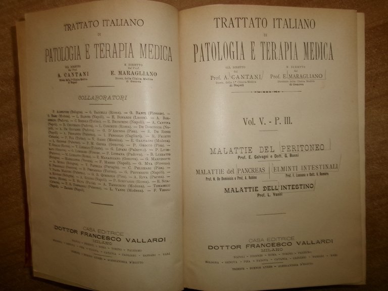 CANTANI MARAGLIANO Trattato Italiano Di Patologia E Terapia Medica... Vol. …