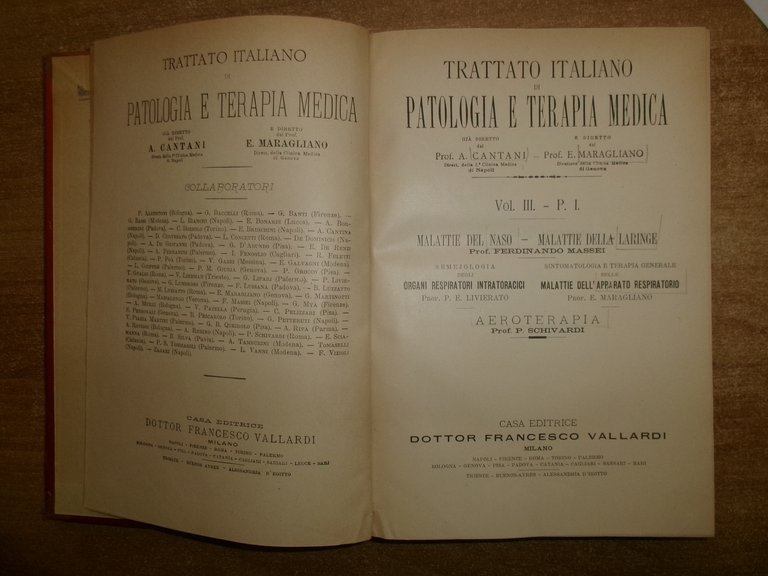 CANTANI MARAGLIANO Trattato Italiano Di Patologia E Terapia... Vol. III-P. …