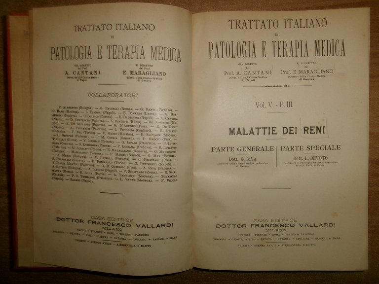 CANTANI MARAGLIANO Trattato Italiano Di Patologia E Terapia...Vol. V. P. …